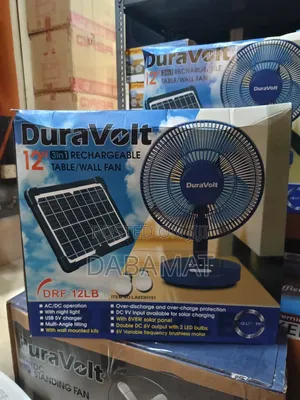 Duravolt 12 Inches Rechargeable Table/Wall Fan