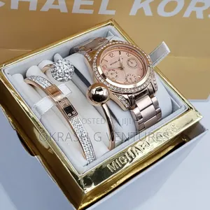 Michael Kors(Mk)Chronograph Ice Head Rose Chain Watch for Women's