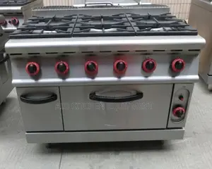 6 Burner Gas Range With Gas Oven Commercial