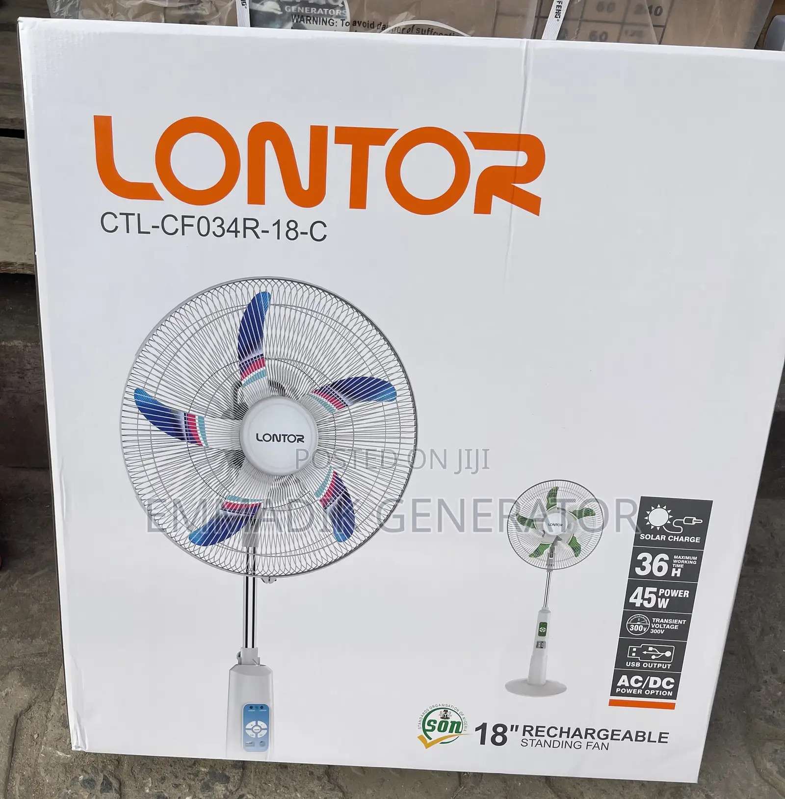 Lontor 18” Rechargeable Fan
