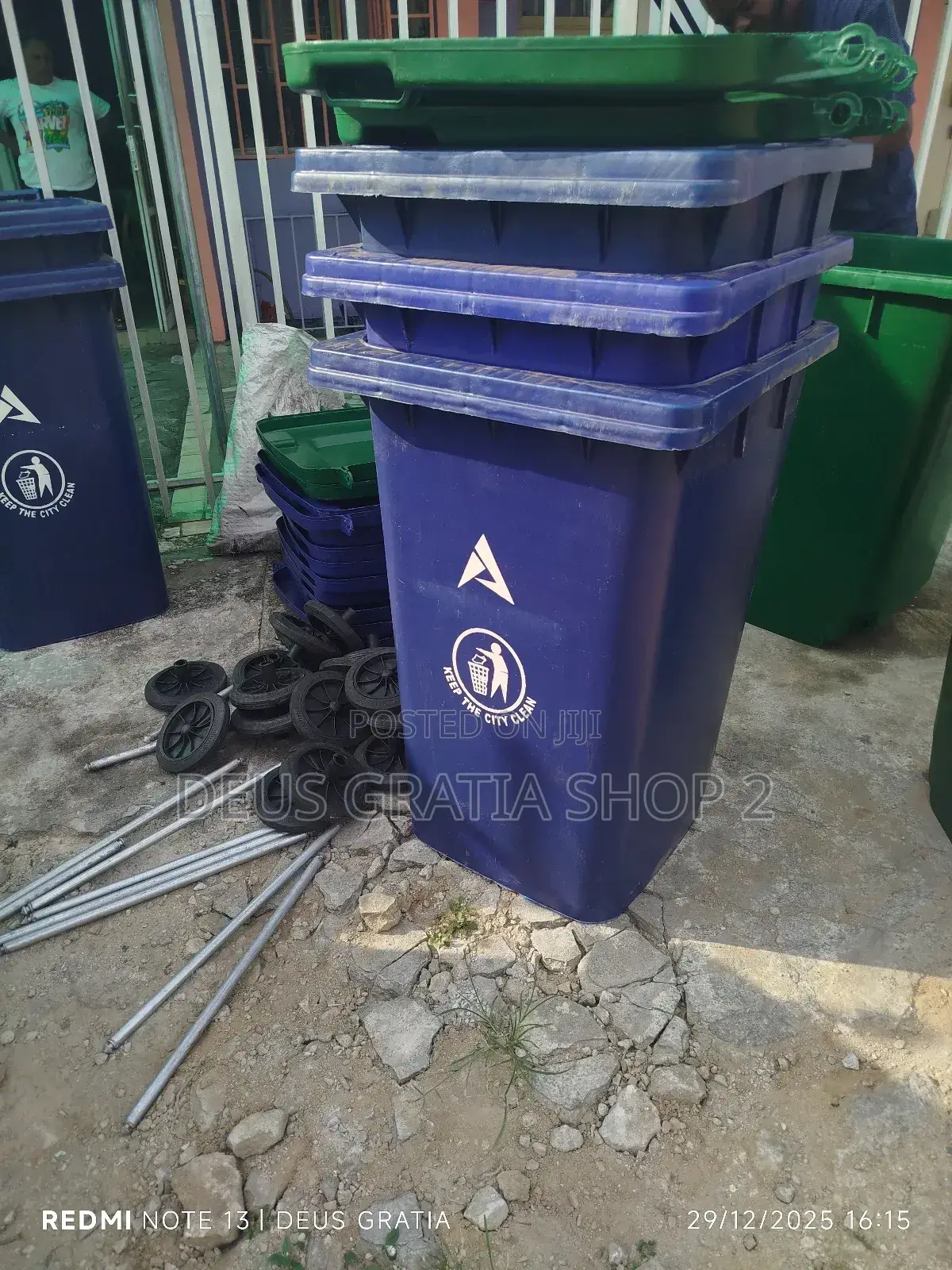 Blue Plastic Waste Bin 240l