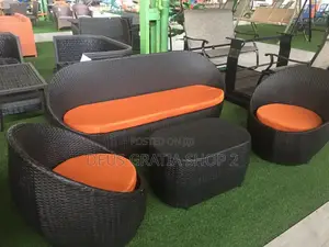 Oval Brown 4 Seater Outdoor Chair