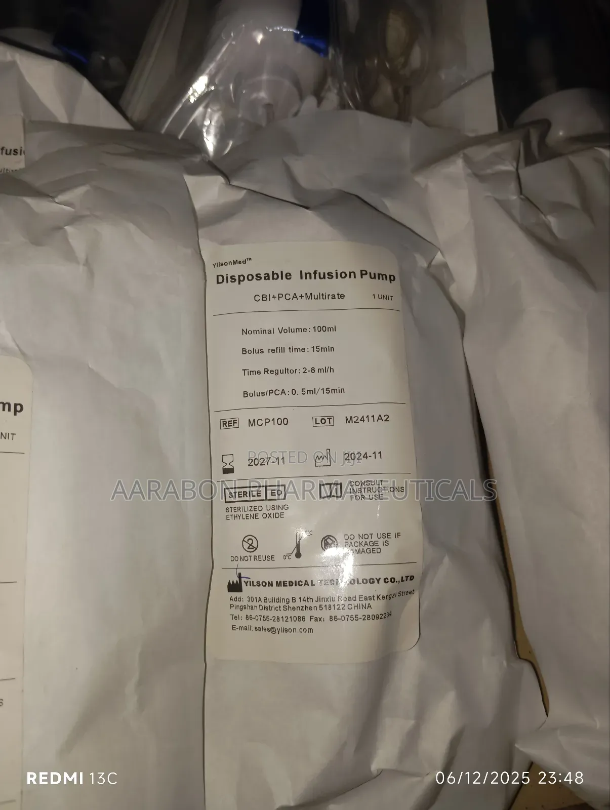 Disposable Infusion Pump/Elastometric Pump