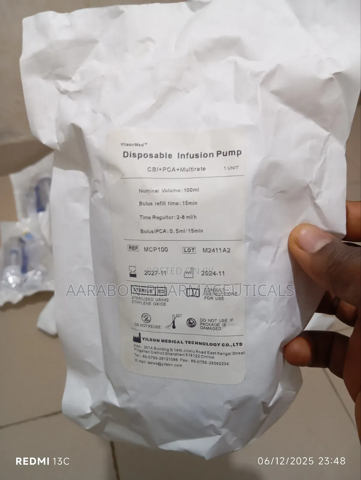 Disposable Infusion Pump/Elastometric Pump