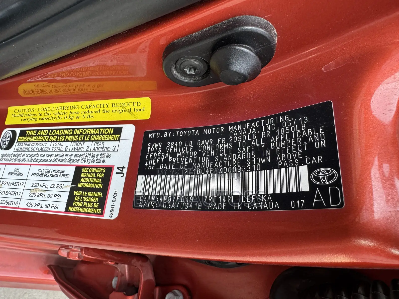 Toyota Corolla 2013 Red