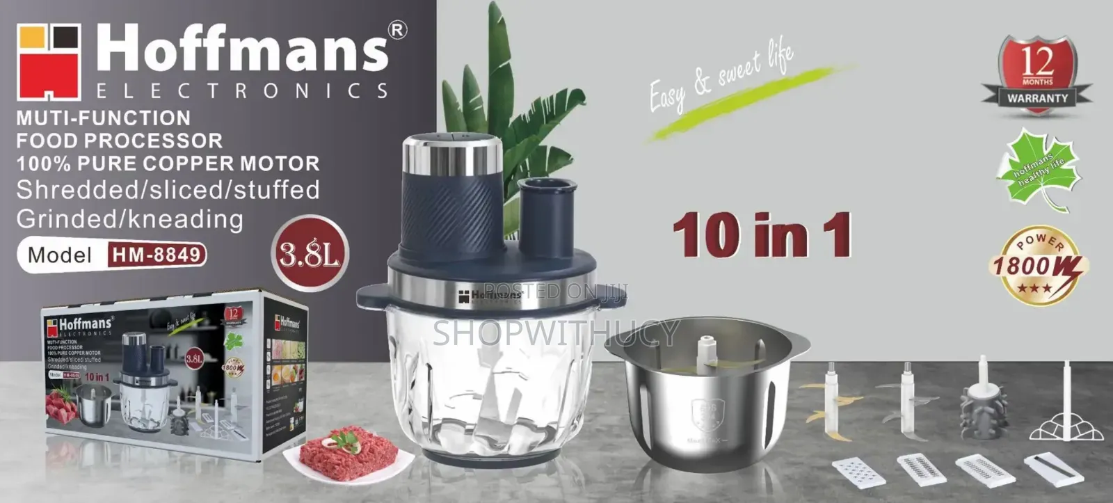 Hoffmans 10 in 1 Multifunctional Food Processor