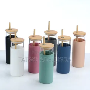Silicone Glass Cup With Bamboo