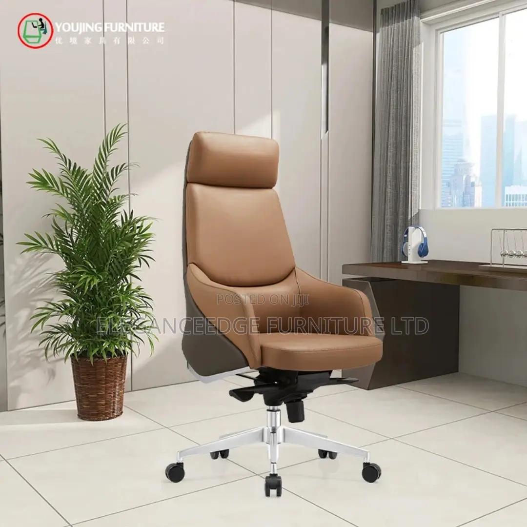 Ergonomic Leather Brown Comfortable Executive Office Chair