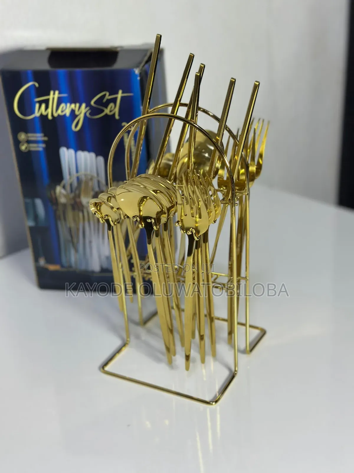 24 PCS Cutlery Set | Gold Spoon
