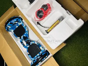 Premium 10-Inch Smart Hoverboard – Camo Blue Classic White Editions