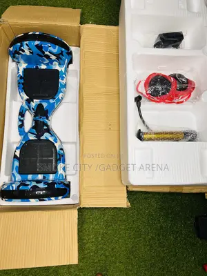 Premium 10-Inch Smart Hoverboard – Camo Blue Classic White Editions