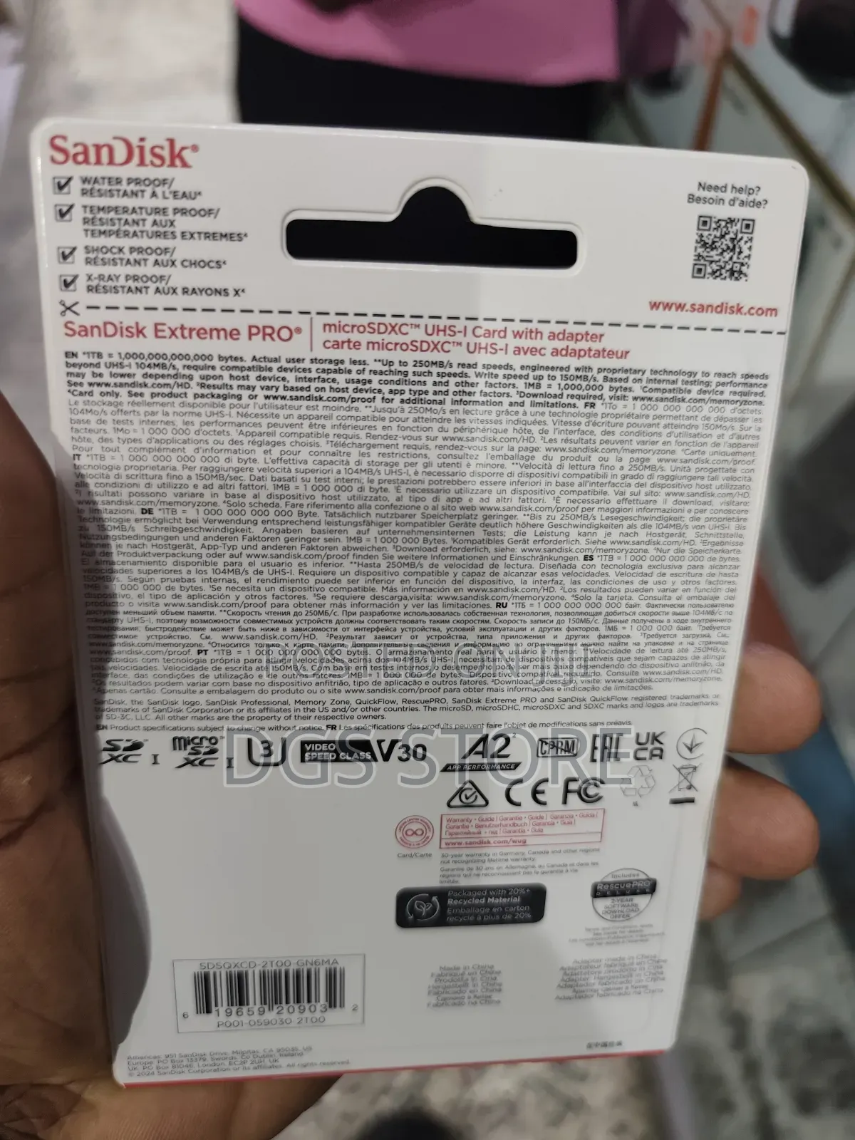 Sandisk Extreme Pro 2tb V30 250mbs Micro Memory Card