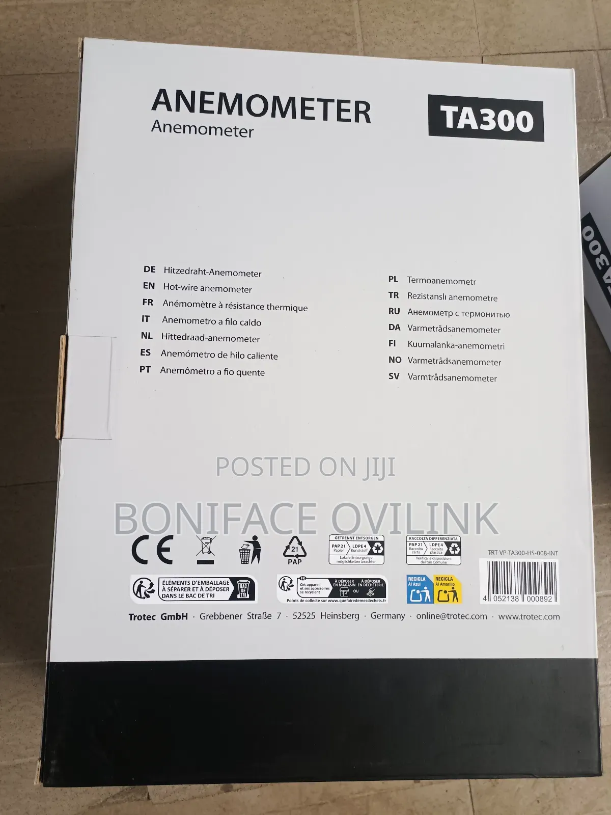 Trotec Ta300 Anemometer
