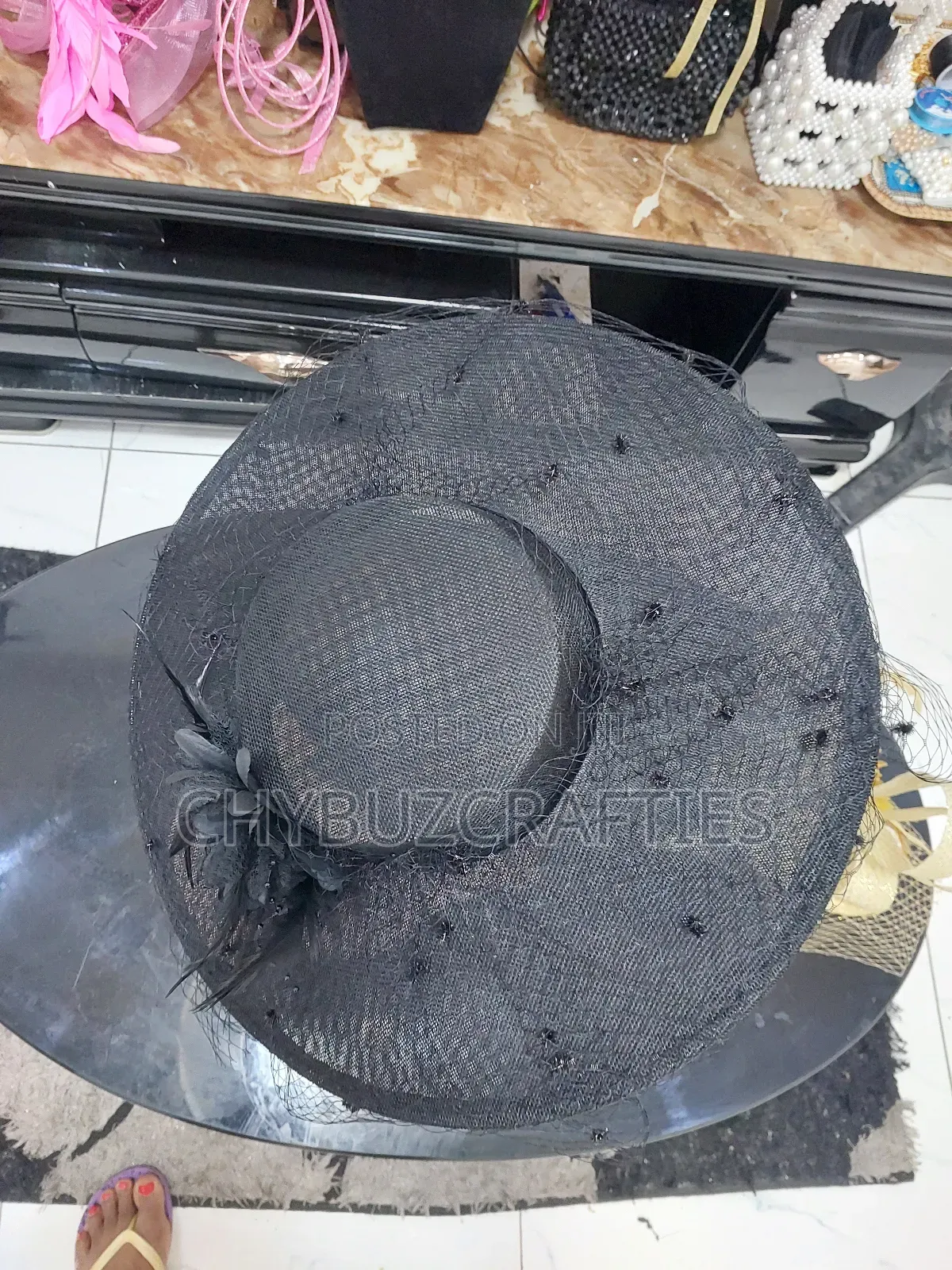 Black Boater Hat