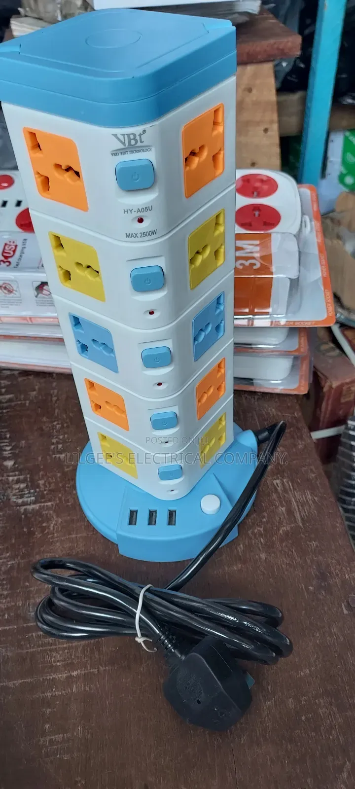 Way Go Sockets VBT 5 Way 20 Ports 3 Usb v Extension Sockets for Offices, Homes, Etc ...