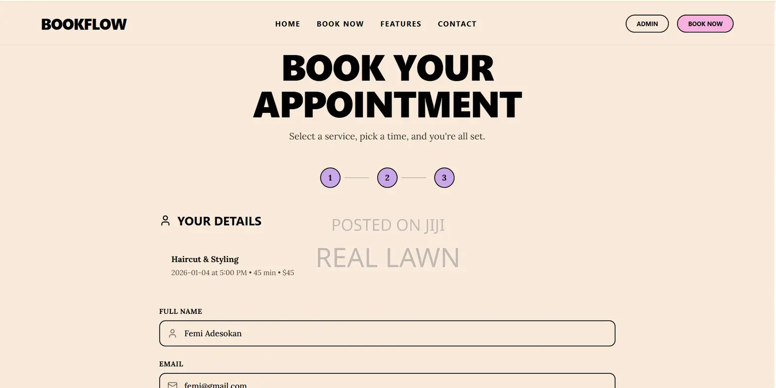 Simple Booking Website for Services | Demo Before Payment