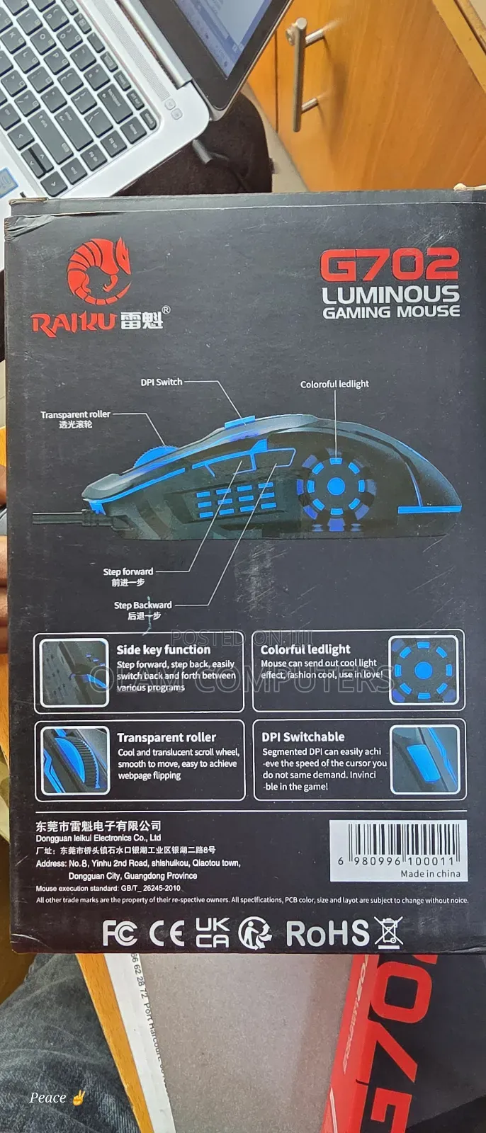 Raiku G702 Luminous Gaming Mouse