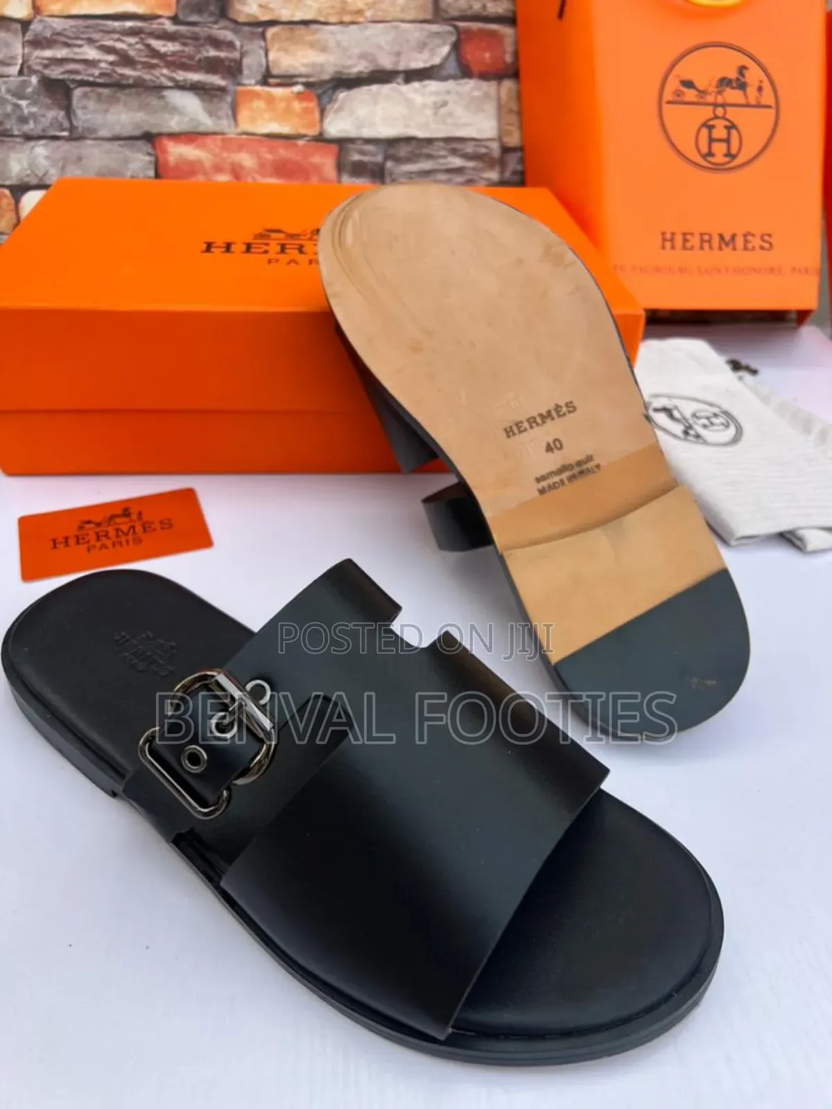 Original Hermes Flat Leather Pam