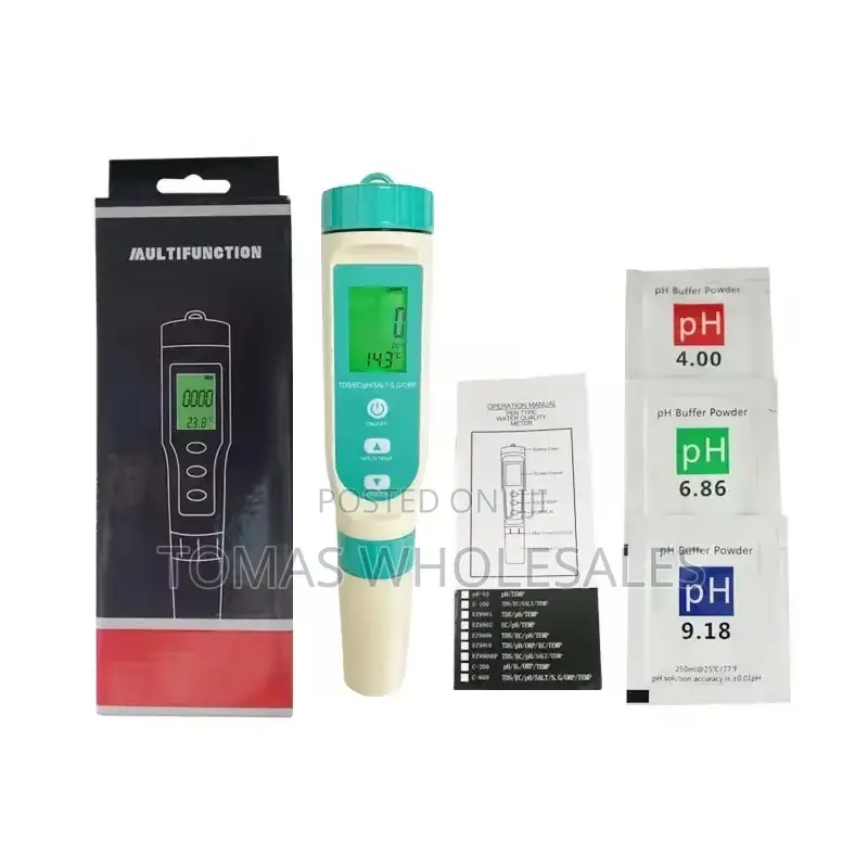 7-In1 Water Quality Tester: Ph, Tds, Ec, Sal, Gravity, Orp, Temp Meter