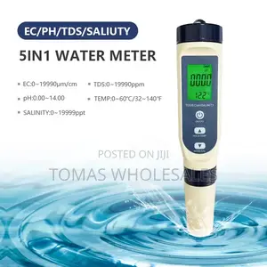 5-in-1 Digital Water Quality Meter: Ph, Ec, Tds, Salt, Temp.Tester