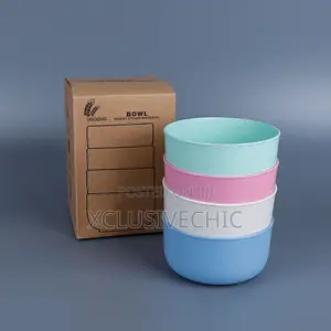 4pcs Microwave Dishwasher Safe Wheat Straw Bowls