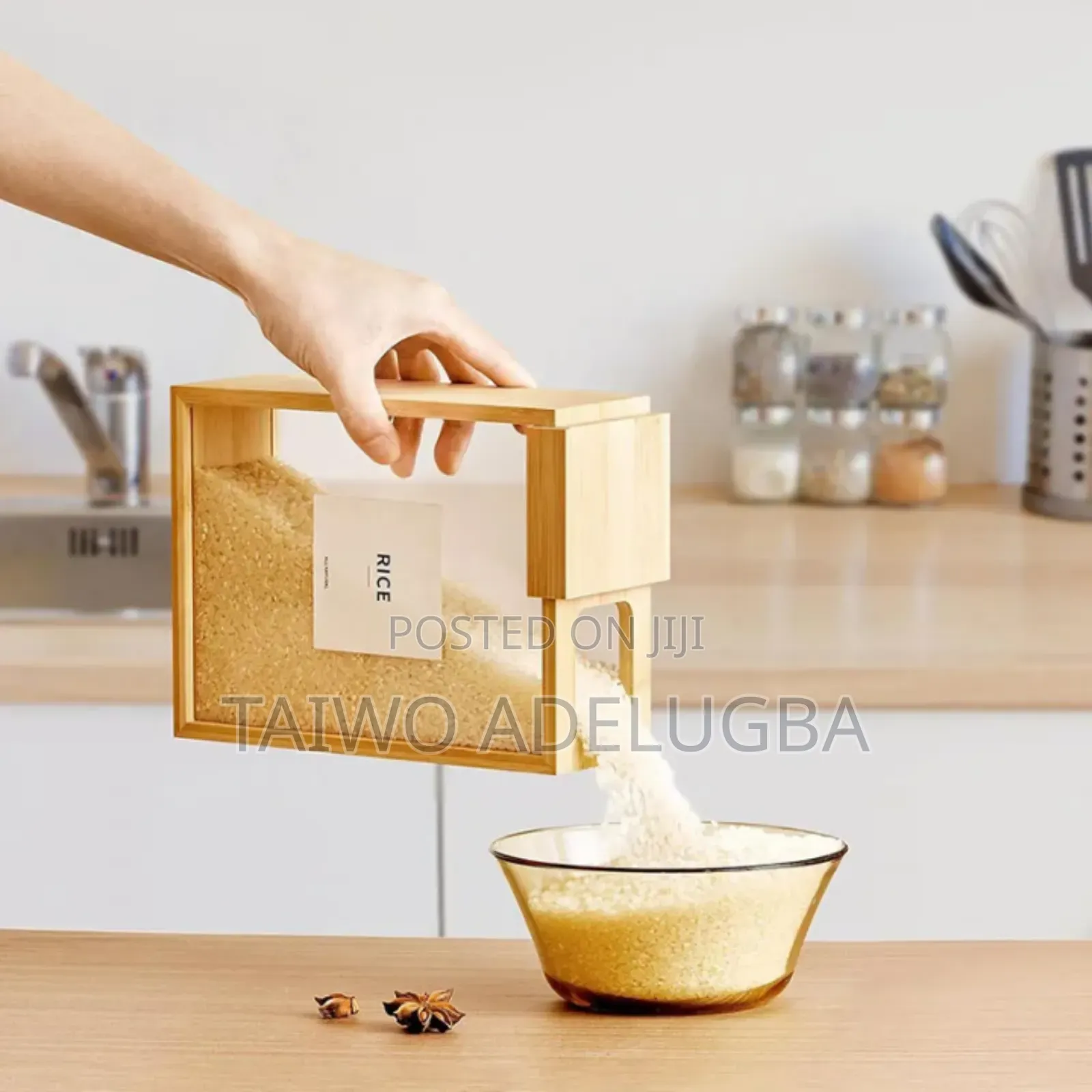 Newest Bamboo Kitchen Cereal Dispenser