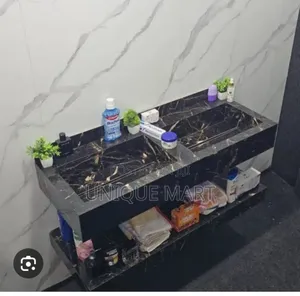 Natural Crafted Marble Sink With Double Bowl