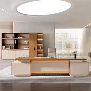 2.4 Meters Brown Executive Director Office Table With Extension
