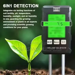 6-in-1 Intelligent Soil Tester: Digital Soil Fertility, Ph, Temp, Etc