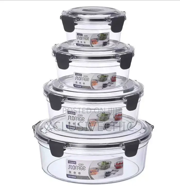 4 In 1 Covered Food Storage Containers- Acrylic
