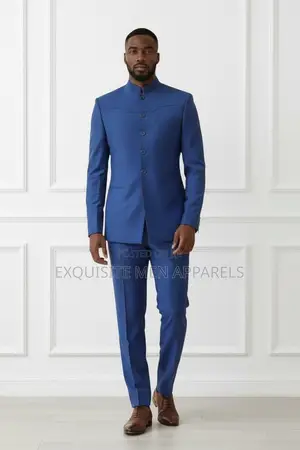 Latest Bishop Collar Quality Safari Men’S Suit