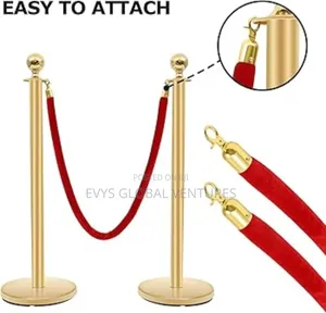 Golden Velvet Rope Line Dividers For Occasions
