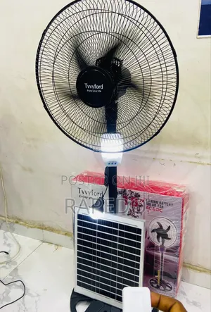 (Tvvyford)18 Inches Lithium Battery Solar Fan
