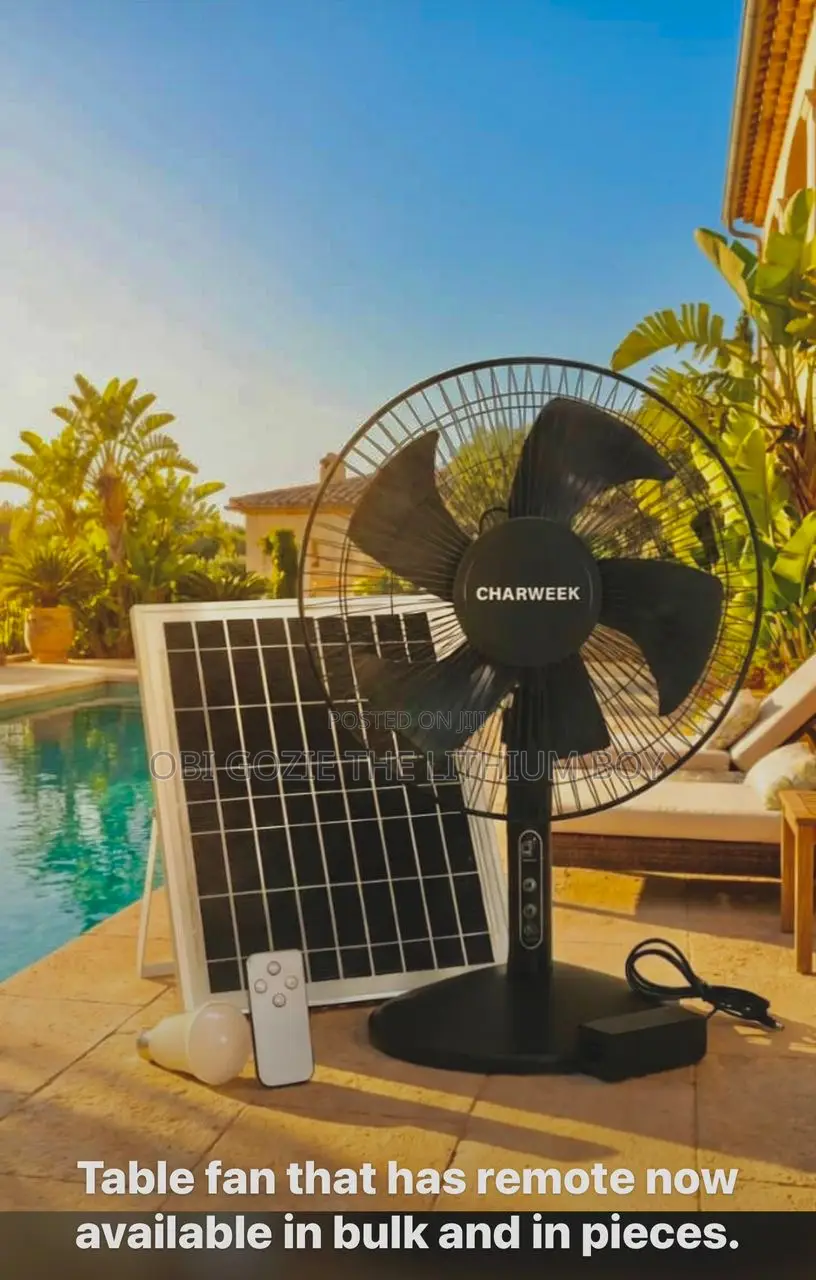 Solar Table Fan With Remote Control. Best Solar Fan Importer in Ojo ...