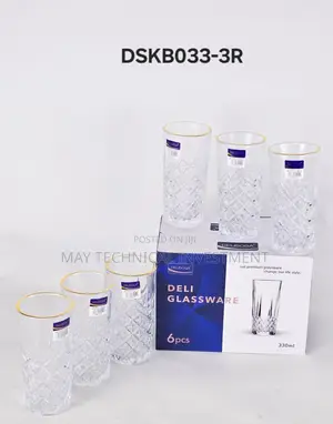 6pcs Quality Glassware With Gold Design