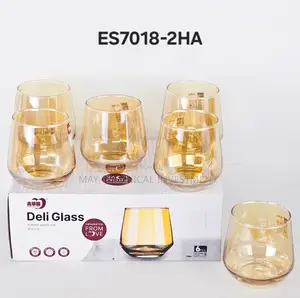 6pcs Golden Color Whiskey Glass