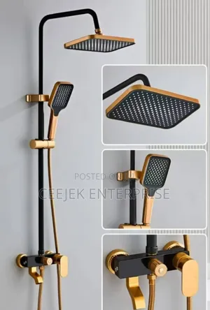Black and Gold Shower