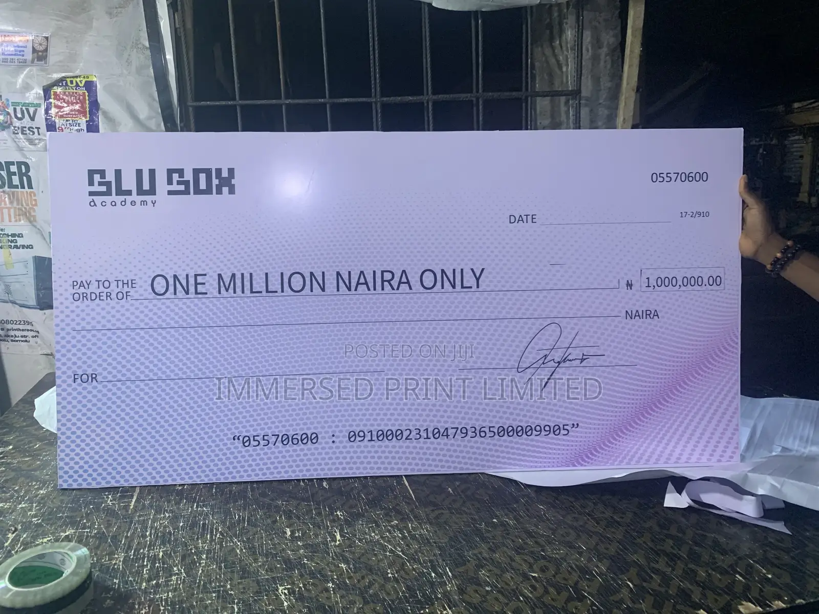 Branded Dummy Cheque