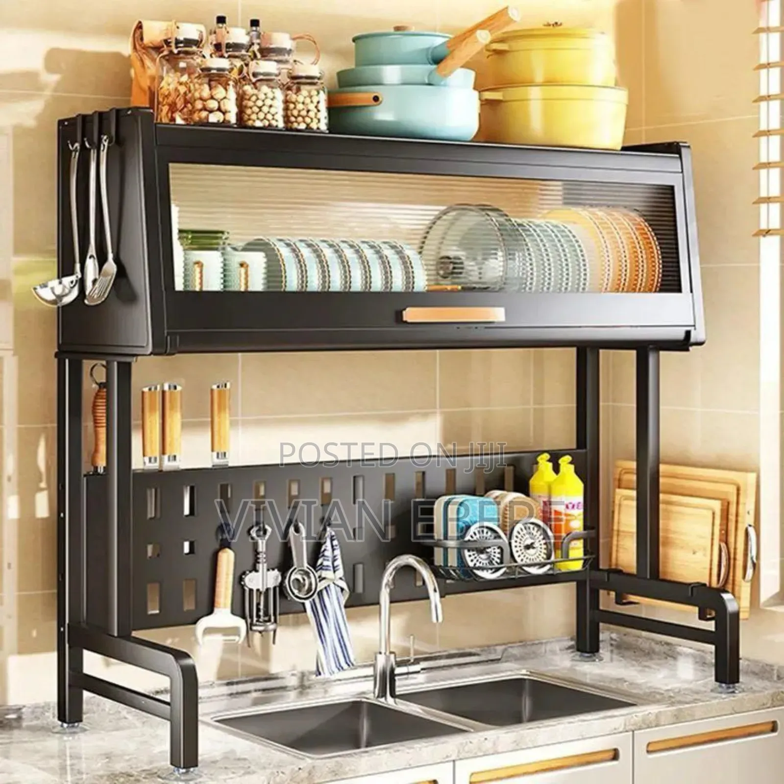 Over the Sink Plate Rack With Cover
