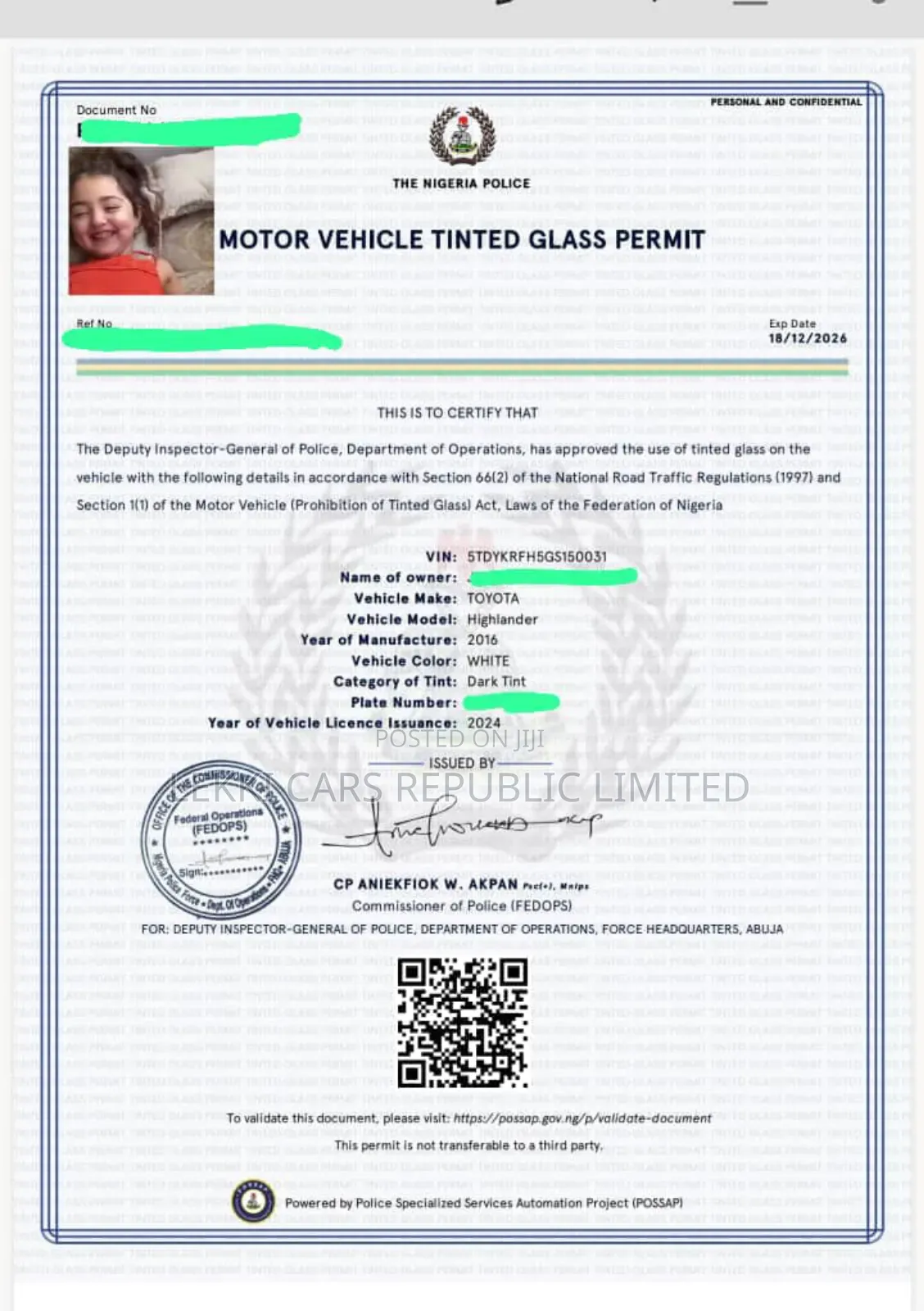 Plate Number Registration