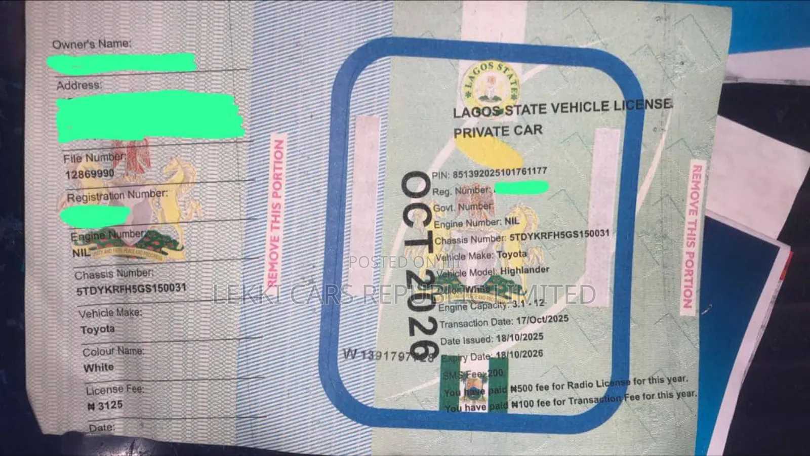 Plate Number Registration