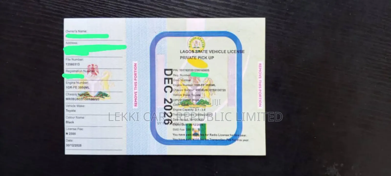 Plate Number Registration