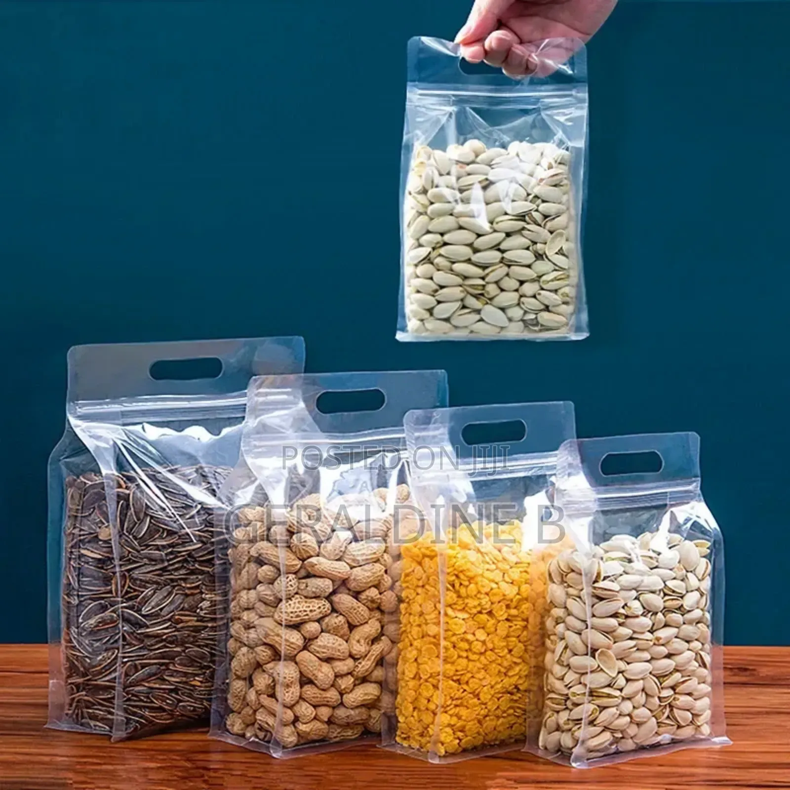 Transparent Zip Lock Packaging Pouches Flat Bottom Gusset Resealable