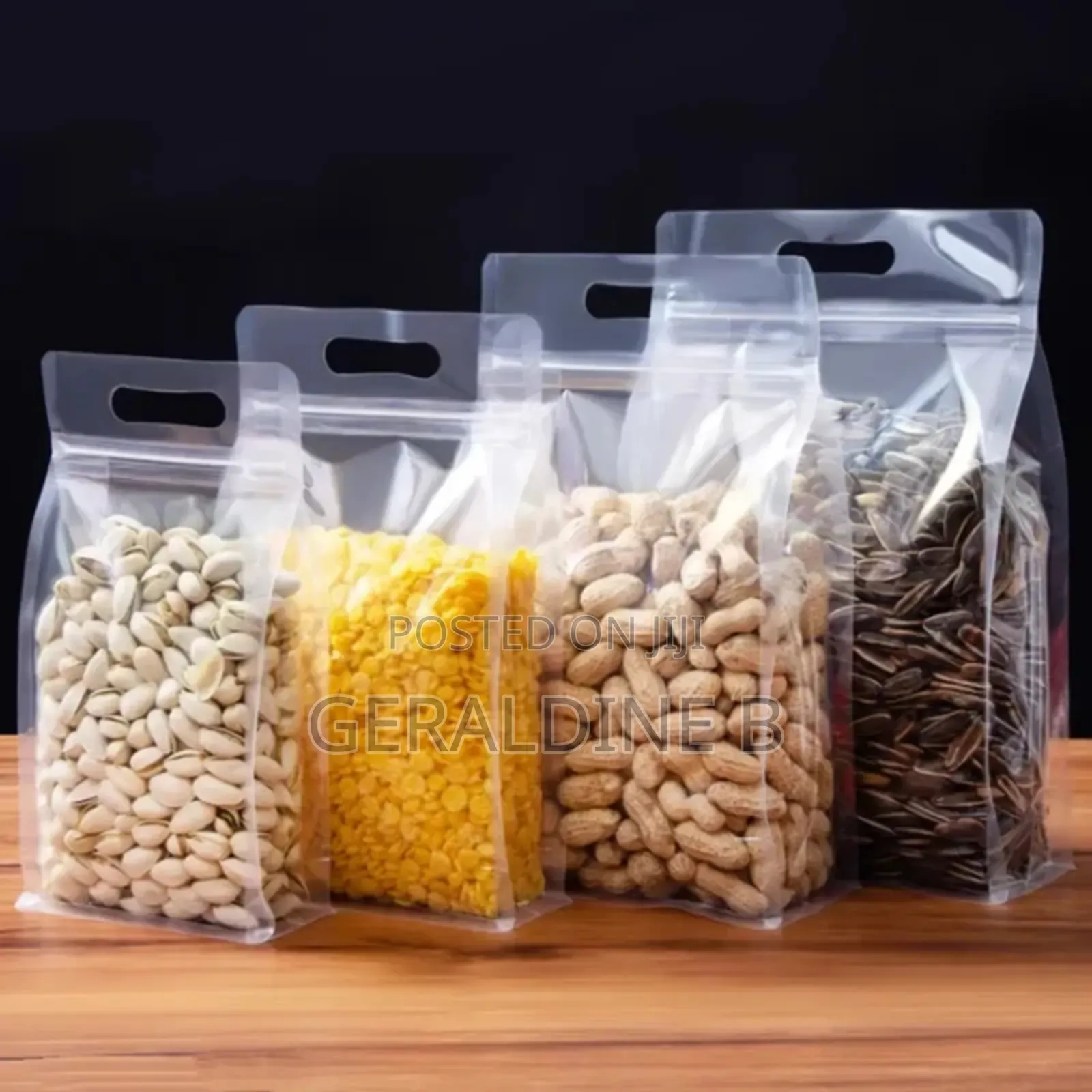 Transparent Zip Lock Packaging Pouches Flat Bottom Gusset Resealable