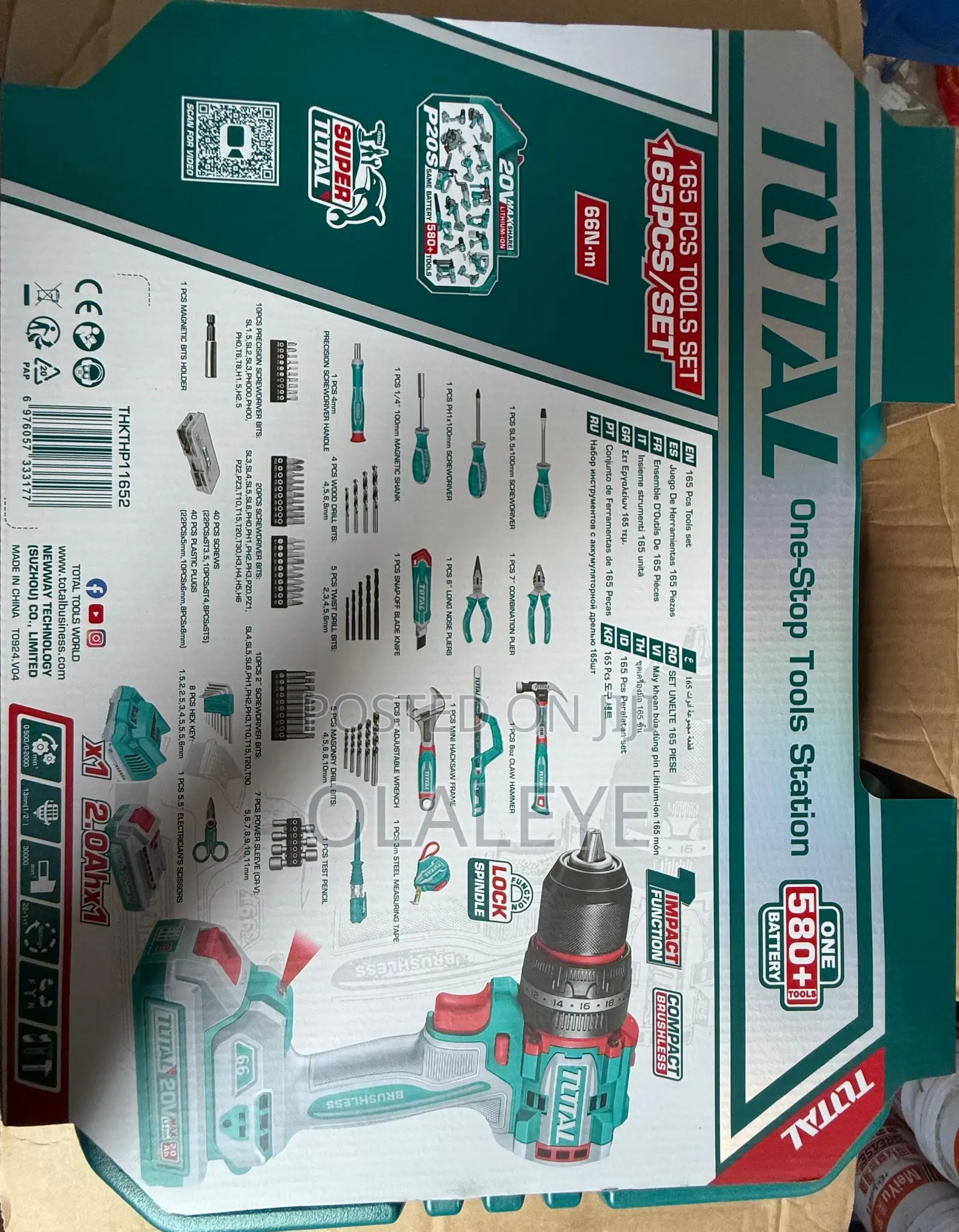 Total 20v 66nm Drill With Tools