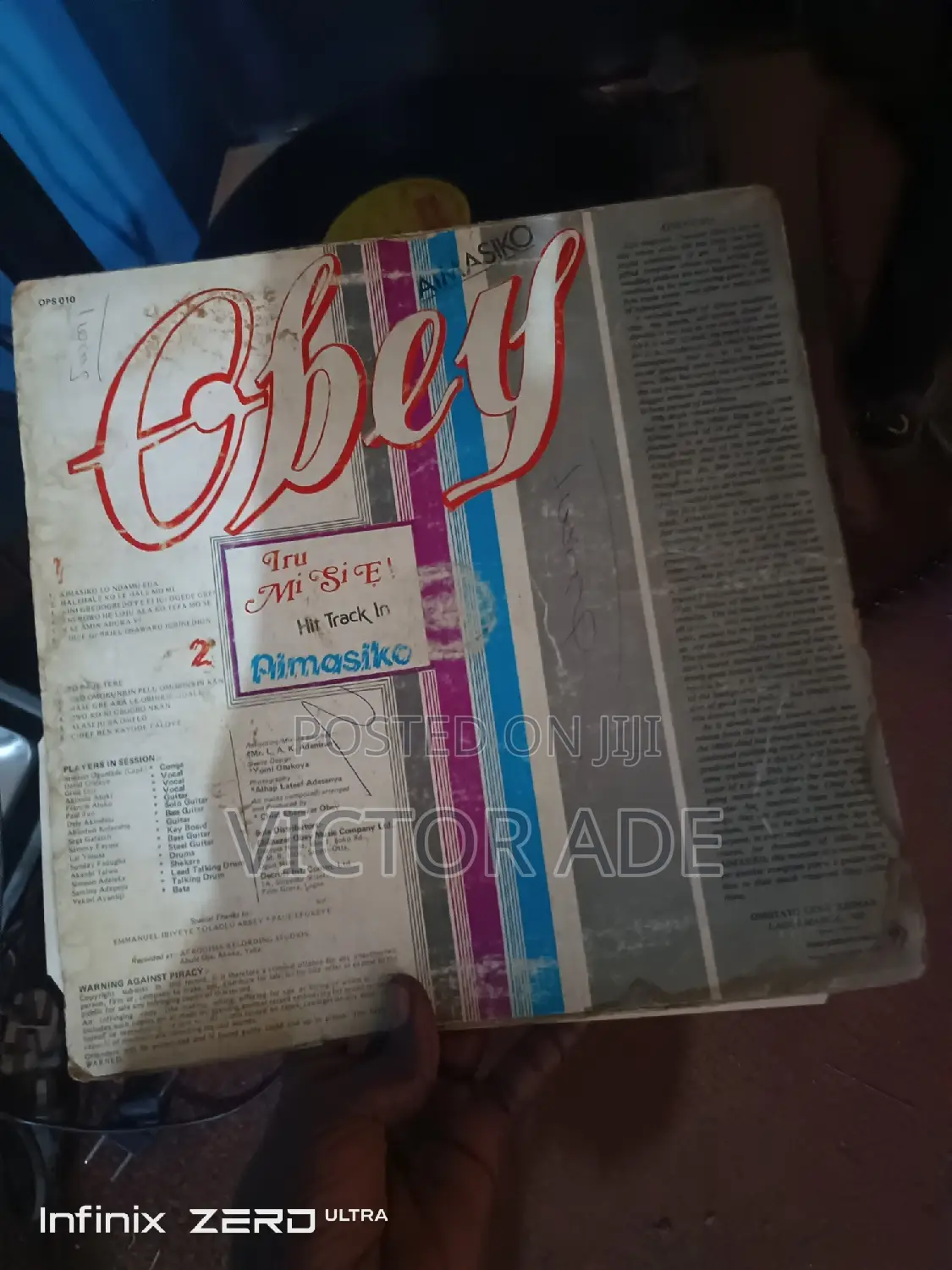 Original CBS Vinyl Record Ebenezer Obey (Aimasiko) Ops 010