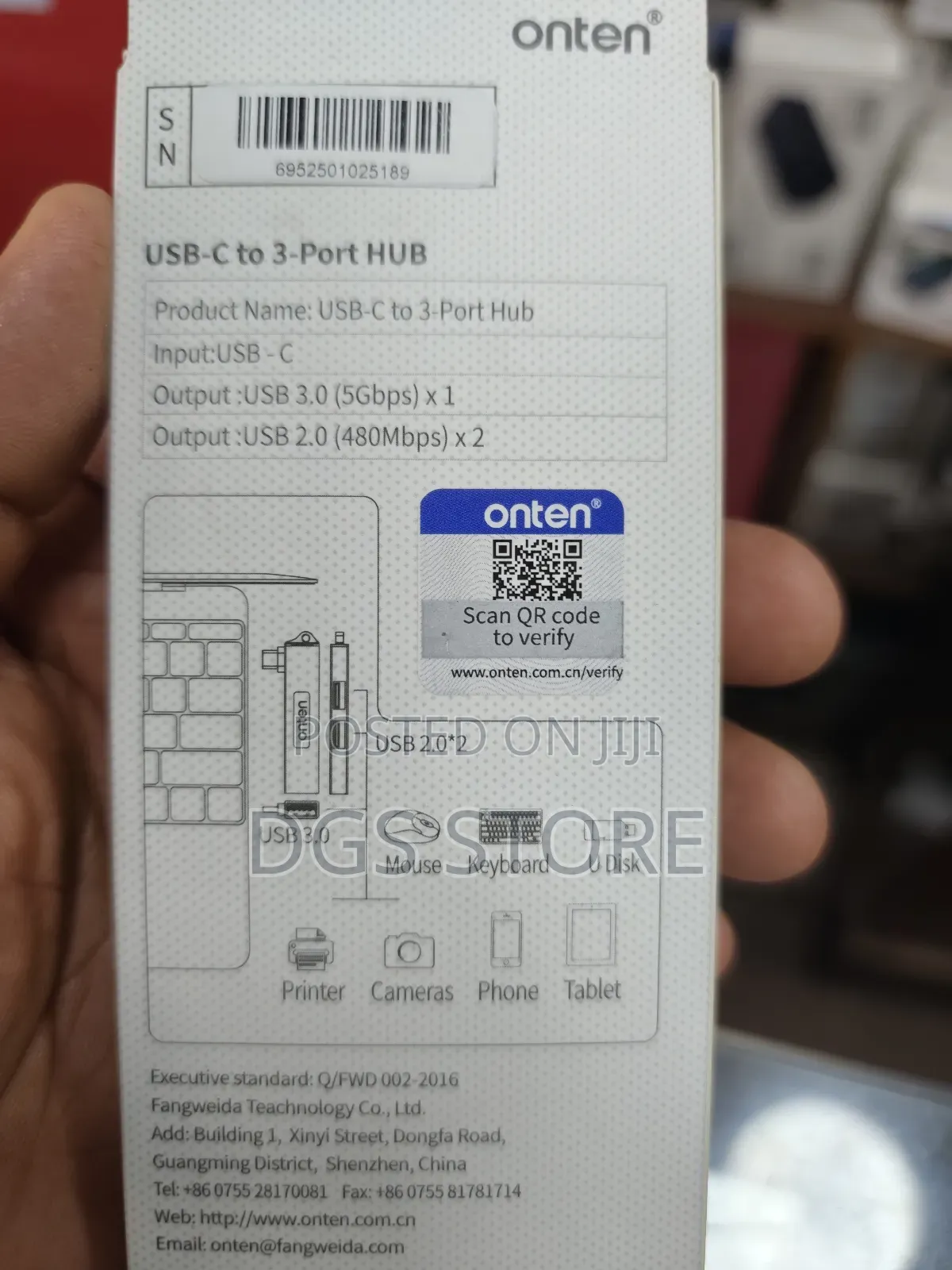 Onten Otn Uc51 Usb C to 3 Port Hub