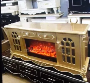 Tv Stand With an Electric Fireplace.