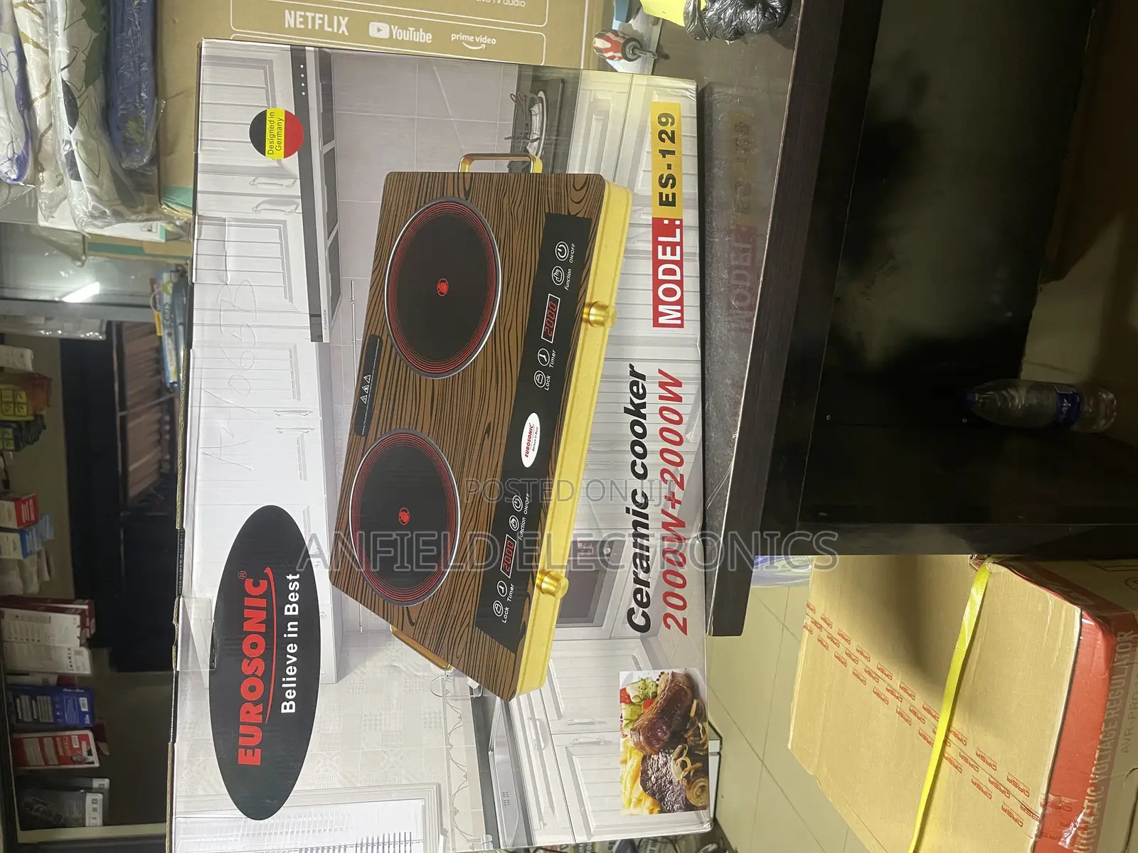 Eurosonic Ceramic 2000w +2000w Double Electric Cooker