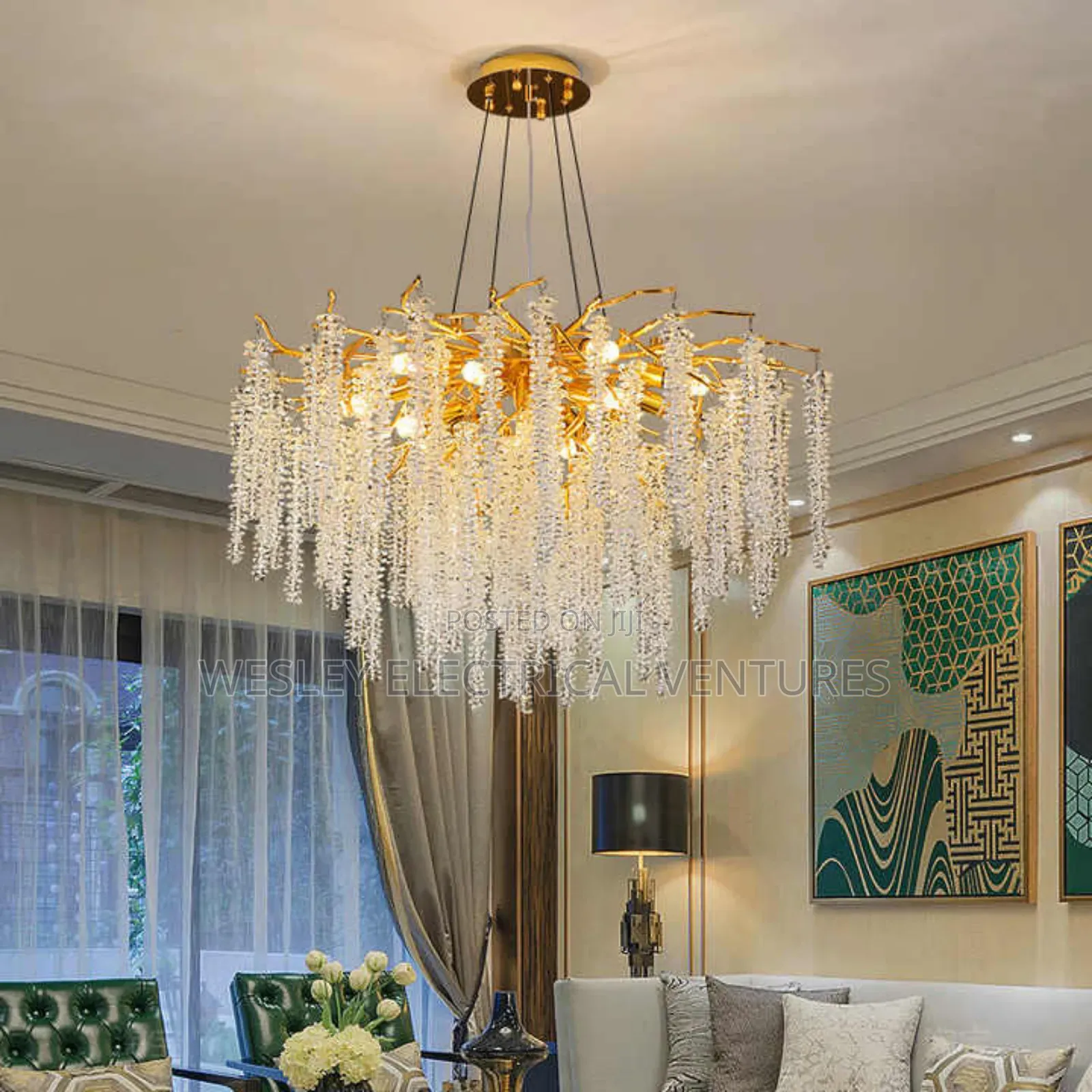 Rice Shape Crystal Chandelier Light